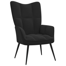 Silla de relajación de terciopelo negro de vidaXL, Sillones - Ref: Foro24-328079, Precio: 114,25 €, Descuento: %