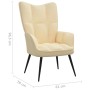 Silla de relajación de terciopelo blanco crema de vidaXL, Sillones - Ref: Foro24-328082, Precio: 106,55 €, Descuento: %