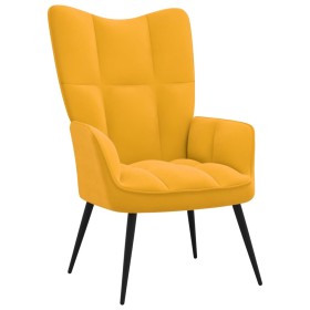 Silla de relajación de terciopelo amarillo mostaza de vidaXL, Sillones - Ref: Foro24-328080, Precio: 105,99 €, Descuento: %