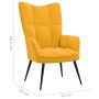 Silla de relajación de terciopelo amarillo mostaza de vidaXL, Sillones - Ref: Foro24-328080, Precio: 105,77 €, Descuento: %