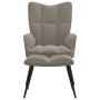 Silla de relajación con reposapiés terciopelo gris claro de vidaXL, Sillones - Ref: Foro24-328084, Precio: 119,06 €, Descuent...