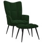 Silla de relajación con taburete terciopelo verde oscuro de vidaXL, Sillones - Ref: Foro24-328086, Precio: 126,83 €, Descuent...