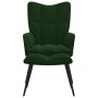 Silla de relajación con taburete terciopelo verde oscuro de vidaXL, Sillones - Ref: Foro24-328086, Precio: 126,83 €, Descuent...