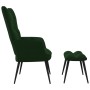 Silla de relajación con taburete terciopelo verde oscuro de vidaXL, Sillones - Ref: Foro24-328086, Precio: 126,83 €, Descuent...