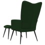 Silla de relajación con taburete terciopelo verde oscuro de vidaXL, Sillones - Ref: Foro24-328086, Precio: 126,83 €, Descuent...