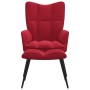 Silla de relajación con reposapiés terciopelo rojo tinto de vidaXL, Sillones - Ref: Foro24-328089, Precio: 123,48 €, Descuent...