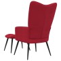 Silla de relajación con reposapiés terciopelo rojo tinto de vidaXL, Sillones - Ref: Foro24-328089, Precio: 123,48 €, Descuent...