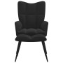 Silla de relajación con reposapiés terciopelo negro de vidaXL, Sillones - Ref: Foro24-328090, Precio: 138,35 €, Descuento: %