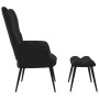 Silla de relajación con reposapiés terciopelo negro de vidaXL, Sillones - Ref: Foro24-328090, Precio: 138,35 €, Descuento: %