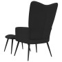 Silla de relajación con reposapiés terciopelo negro de vidaXL, Sillones - Ref: Foro24-328090, Precio: 138,35 €, Descuento: %