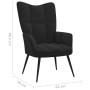 Silla de relajación con reposapiés terciopelo negro de vidaXL, Sillones - Ref: Foro24-328090, Precio: 127,09 €, Descuento: %