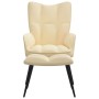 Relaxation chair with footrest in cream white velvet by vidaXL, Armchairs - Ref: Foro24-328093, Price: 120,99 €, Discount: %