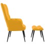 Mustard yellow velvet relaxation chair with footrest by vidaXL, Armchairs - Ref: Foro24-328091, Price: 138,35 €, Discount: %