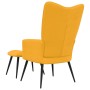 Silla de relajación con reposapiés terciopelo amarillo mostaza de vidaXL, Sillones - Ref: Foro24-328091, Precio: 131,72 €, De...