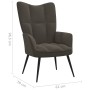 Sillón de relax de terciopelo gris oscuro de vidaXL, Sillones - Ref: Foro24-328074, Precio: 106,55 €, Descuento: %