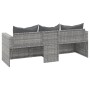 3-Sitzer-Gartensofa mit grauen synthetischen Rattankissen von vidaXL, Outdoor-Sofas - Ref: Foro24-362328, Preis: 195,61 €, Ra...