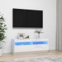 Mueble de TV con luces LED blanco brillante 100x35x40 cm de vidaXL, Muebles TV - Ref: Foro24-804460, Precio: 101,99 €, Descue...