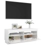 Mueble de TV con luces LED blanco brillante 100x35x40 cm de vidaXL, Muebles TV - Ref: Foro24-804460, Precio: 101,99 €, Descue...