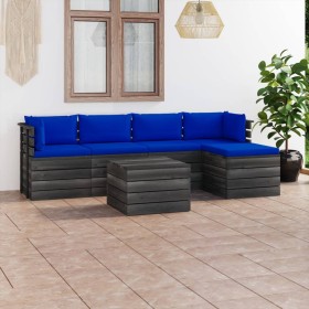 Garden pallet furniture 6 pieces pine wood cushions by vidaXL, Garden sets - Ref: Foro24-3061873, Price: 490,99 €, Discount: %