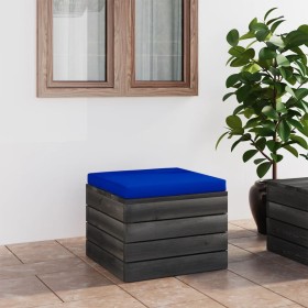 Garden pallet ottoman with pine wood cushion by vidaXL, Modular outdoor sofas - Ref: Foro24-3061705, Price: 66,99 €, Discount: %