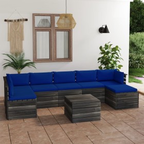 Garden pallet furniture 8 pcs solid pine wood cushions by vidaXL, Garden sets - Ref: Foro24-3062029, Price: 743,52 €, Discoun...