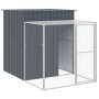 Chicken coop with corral gray galvanized steel 165x251x181 cm by vidaXL, Cages and habitats for small animals - Ref: Foro24-1...