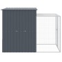 Chicken coop with corral gray galvanized steel 165x251x181 cm by vidaXL, Cages and habitats for small animals - Ref: Foro24-1...