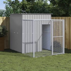 Chicken coop with light gray galvanized steel enclosure 165x251x181cm by vidaXL, Cages and habitats for small animals - Ref: ...