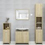 Juego muebles de baño 4 piezas madera ingeniería roble Sonoma de vidaXL, Muebles de baño - Ref: Foro24-3056883, Precio: 174,2...