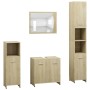 Juego muebles de baño 4 piezas madera ingeniería roble Sonoma de vidaXL, Muebles de baño - Ref: Foro24-3056883, Precio: 174,2...