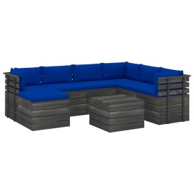 Pallet furniture for garden 8 pcs solid pine wood cushions by vidaXL, Garden sets - Ref: Foro24-3062053, Price: 749,22 €, Dis...