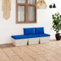 Garden furniture made of 3-piece pallets and fir wood cushions by vidaXL, Garden sets - Ref: Foro24-3063418, Price: 194,02 €,...