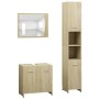 3-piece bathroom furniture set engineered wood Sonoma oak by vidaXL, Bathroom furniture - Ref: Foro24-3056919, Price: 130,60 ...