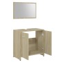 3-piece bathroom furniture set engineered wood Sonoma oak by vidaXL, Bathroom furniture - Ref: Foro24-3056919, Price: 130,60 ...