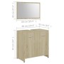 3-piece bathroom furniture set engineered wood Sonoma oak by vidaXL, Bathroom furniture - Ref: Foro24-3056919, Price: 130,60 ...