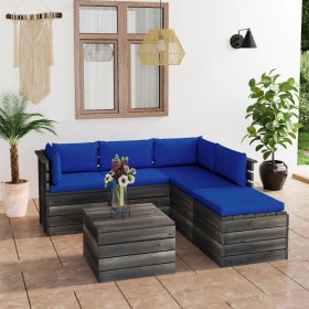 Garden pallet furniture 6 pieces with pine wood cushions by vidaXL, Garden sets - Ref: Foro24-3061933, Price: 471,99 €, Disco...