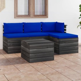 Pallet garden furniture 5 pieces with solid pine wood cushions by vidaXL, Garden sets - Ref: Foro24-3061801, Price: 367,07 €,...