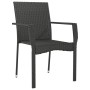 Garden chairs with cushions, 4 units, black synthetic rattan by vidaXL, Garden sets - Ref: Foro24-319879, Price: 288,83 €, Di...