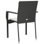 Garden chairs with cushions, 4 units, black synthetic rattan by vidaXL, Garden sets - Ref: Foro24-319879, Price: 288,83 €, Di...