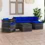 Garden pallet furniture 6 pieces cushions solid pine wood by vidaXL, Garden sets - Ref: Foro24-3061861, Price: 552,99 €, Disc...