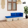 Garden furniture made of 3-piece pallets and fir wood cushions by vidaXL, Garden sets - Ref: Foro24-3063430, Price: 203,86 €,...