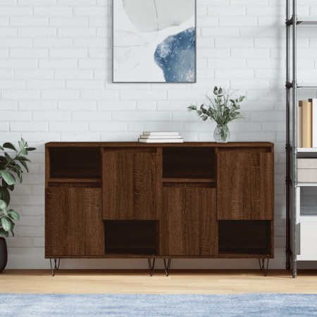 Sideboards 2 pieces plywood brown oak by vidaXL, Sideboards - Ref: Foro24-3190132, Price: 111,05 €, Discount: %