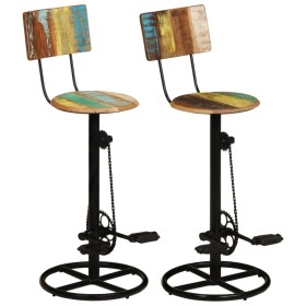 Kitchen stools 2 units recycled solid wood by vidaXL, Kitchen stools - Ref: Foro24-338219, Price: 200,56 €, Discount: %