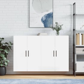 Wall cabinet 2 units glossy white 69.5x34x90 cm by vidaXL, Sideboards - Ref: Foro24-3195645, Price: 161,99 €, Discount: %