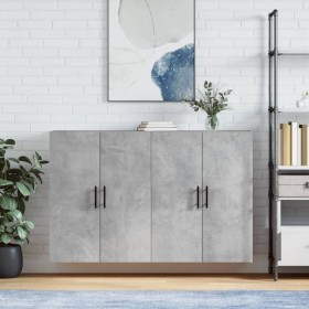 Wall cabinet 2 units concrete gray 69.5x34x90 cm by vidaXL, Sideboards - Ref: Foro24-3195647, Price: 147,99 €, Discount: %