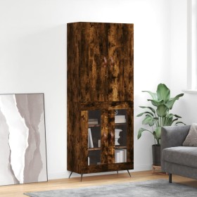 Tall smoked oak plywood sideboard 69.5x34x180 cm by vidaXL, Sideboards - Ref: Foro24-3195712, Price: 144,99 €, Discount: %