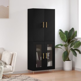 Tall black plywood sideboard 69.5x34x180 cm by vidaXL, Sideboards - Ref: Foro24-3195724, Price: 162,99 €, Discount: %