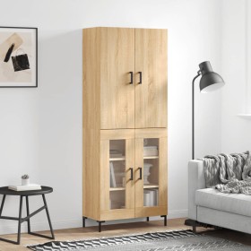 Aparador alto madera contrachapada color roble 69,5x34x180 cm de vidaXL, Aparadores - Ref: Foro24-3195734, Precio: 148,99 €, ...