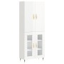 Aparador alto madera contrachapada blanco brillo 69,5x34x180 cm de vidaXL, Aparadores - Ref: Foro24-3195717, Precio: 157,99 €...