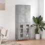 Concrete gray plywood tall sideboard 69.5x34x180 cm by vidaXL, Sideboards - Ref: Foro24-3195719, Price: 143,91 €, Discount: %